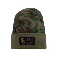 USC Trojans Nike Olive Camo Military Cuffed Beanie with Woven Patch